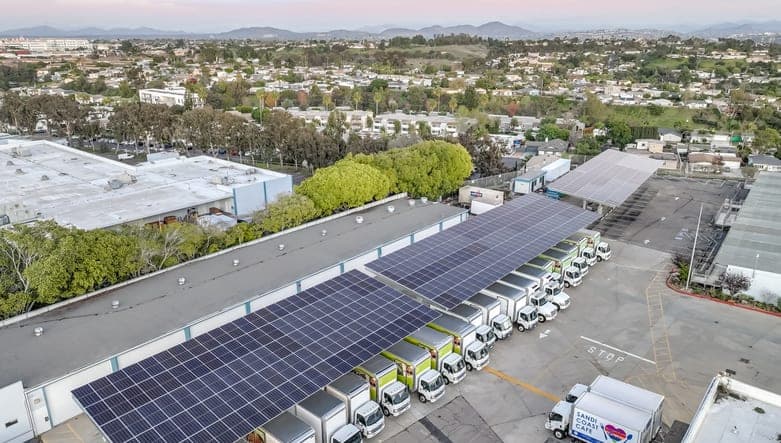 Rooftop solar installation at a San Diego elementary school