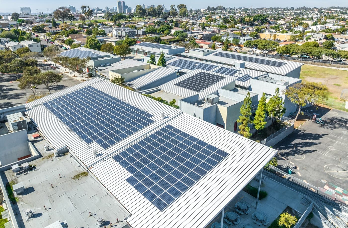 Commercial rooftop solar installation in San Diego County